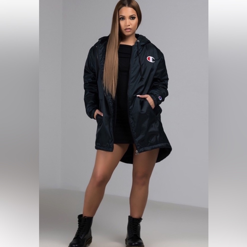 Champion LIFE Women's Sherpa Lined Stadium Hooded Jacket Black size XS
